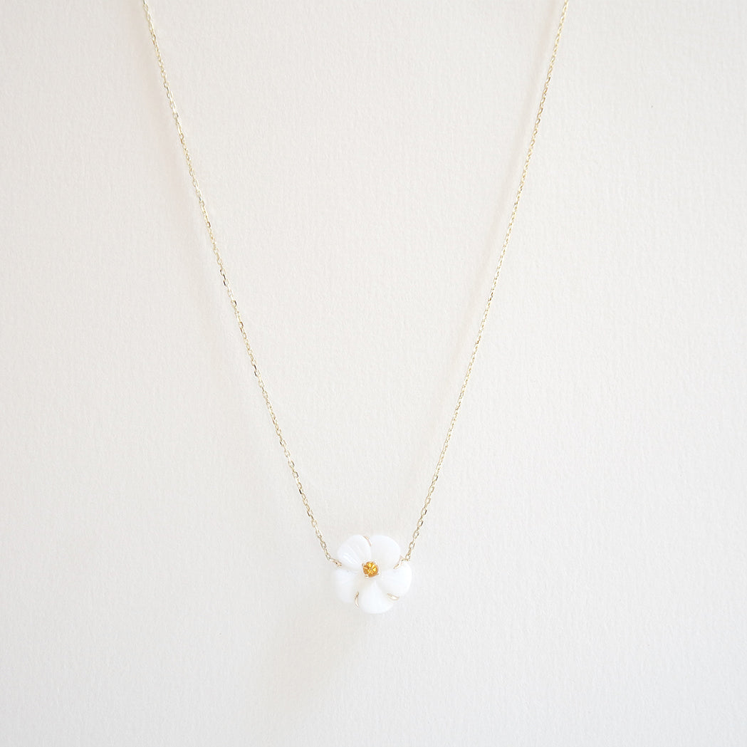 Collier Fleur Agate, Or & Citrine