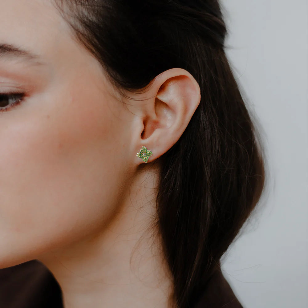 Amara Earrings - Gold, Diamonds & Tsavorites