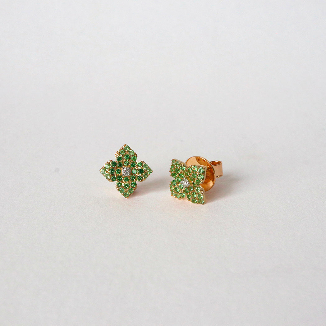 Amara Earrings - Gold, Diamonds & Tsavorites
