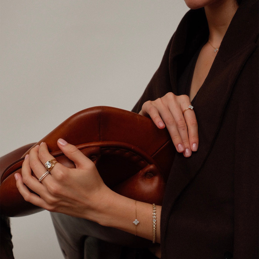 Bracelet Amara - Or, Diamant & Saphirs roses