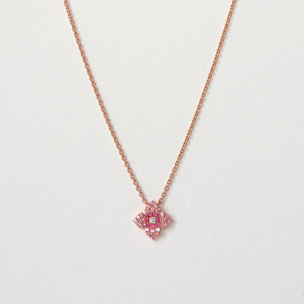 Amara Halskette - Gold, Diamant & Rosa Saphire