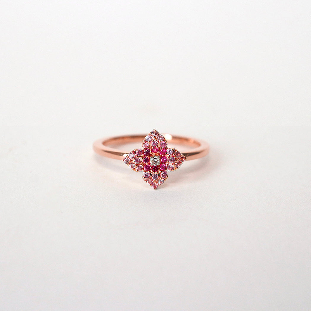 Amara Ring - Gold, Diamond & Pink Sapphires