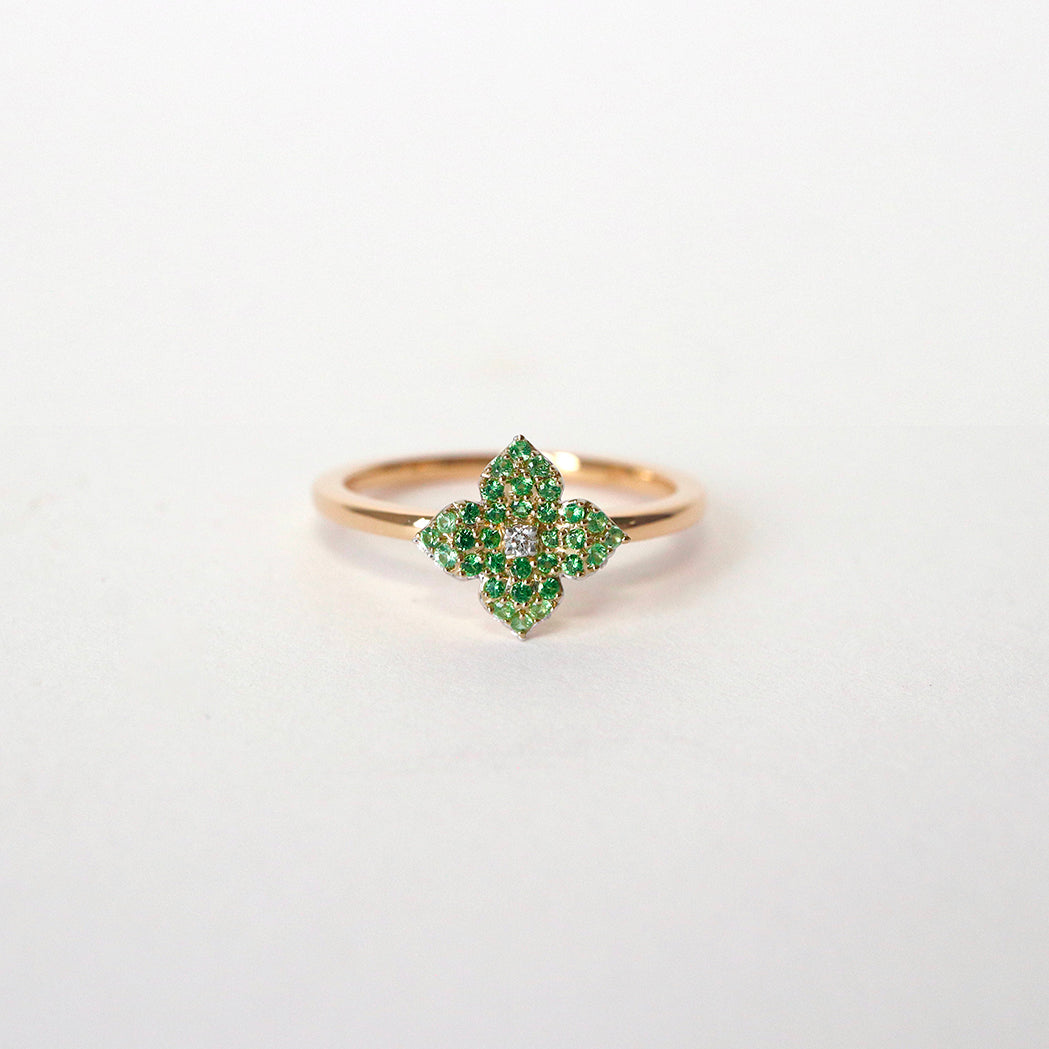 Amara Ring - Gold, Diamond & Tsavorites