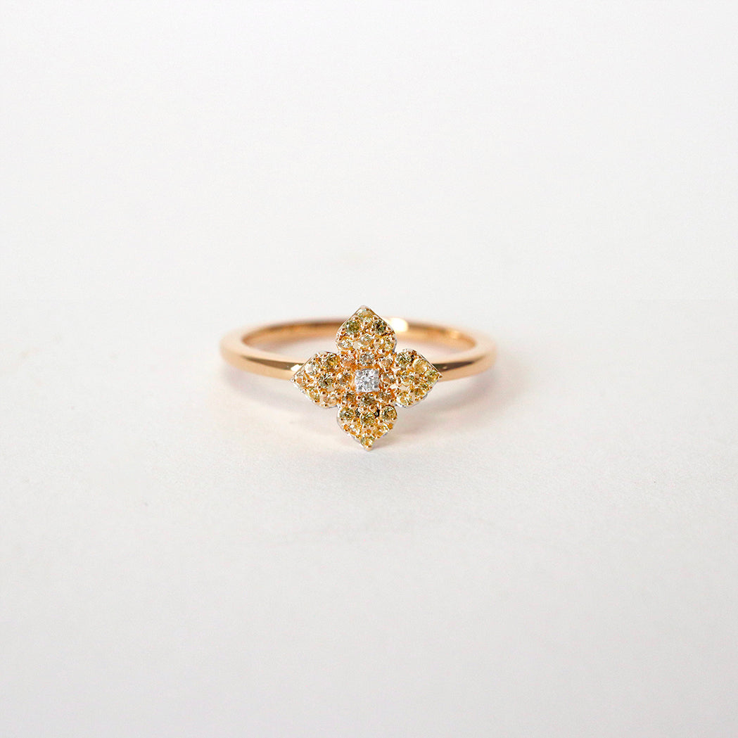 Amara Ring - Gold, Diamond & Yellow Sapphires
