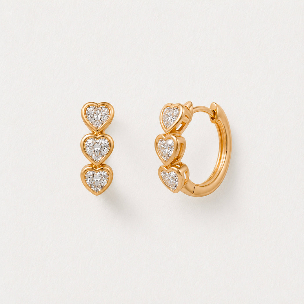 Boucles d'Oreille Créoles Amour - Or & Diamant