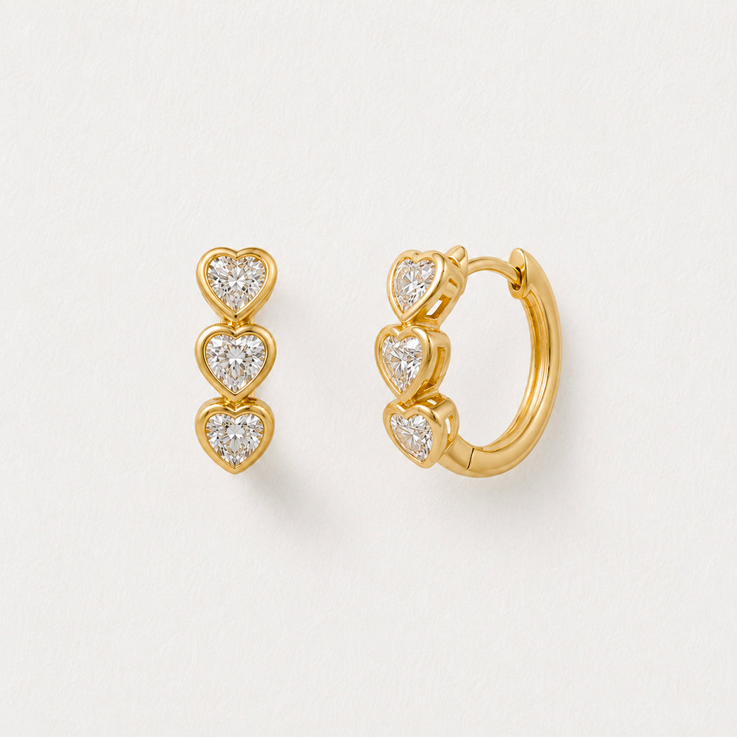 Boucles d'Oreille Créoles Amour - Or & Diamant