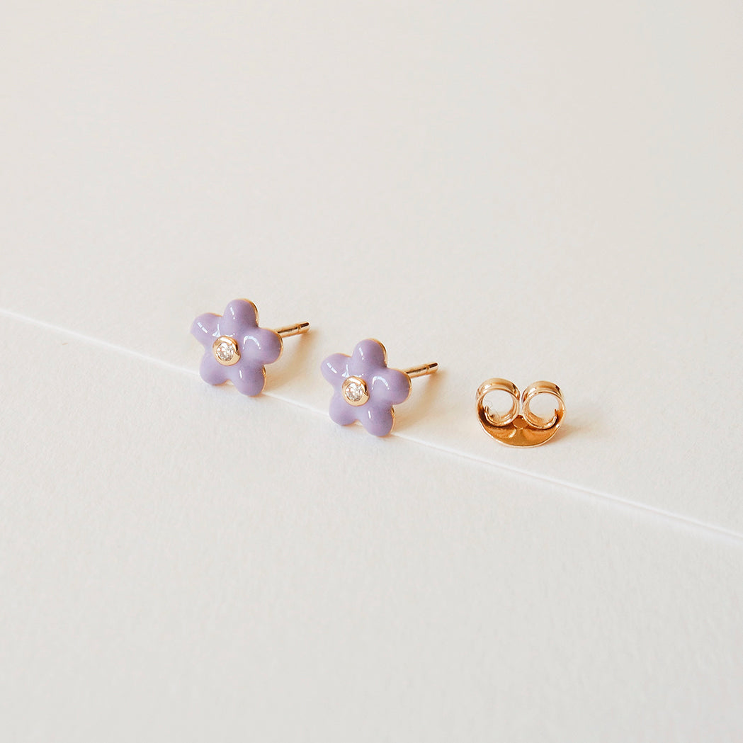 Lily Gold & Enamel Earrings