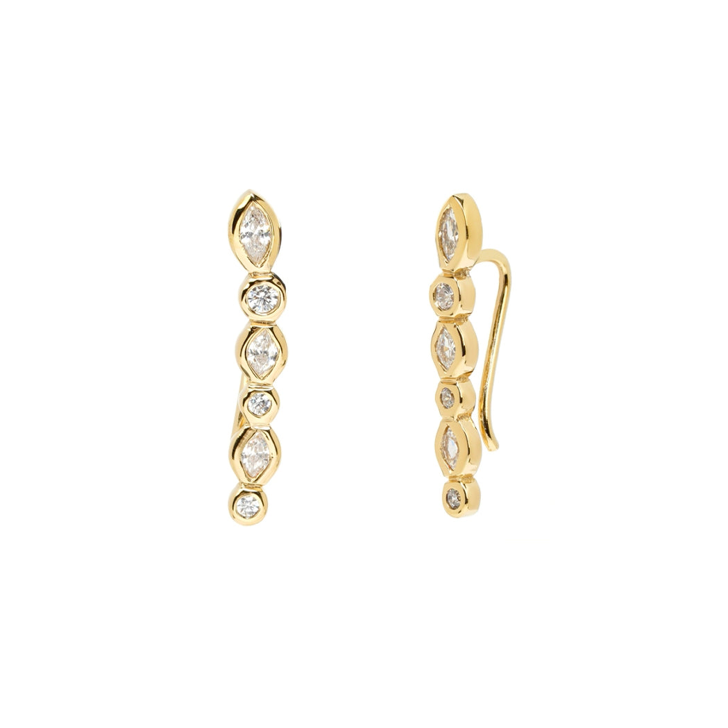 Boucles d'Oreilles Marquise Stone Montantes