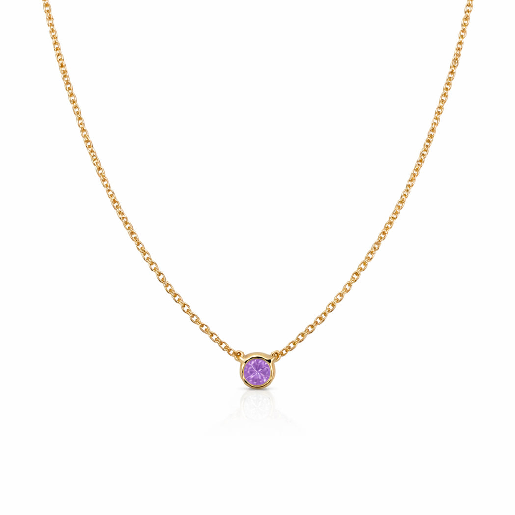 Collier Solitaire Birthstone - Or & Pierre de Naissance