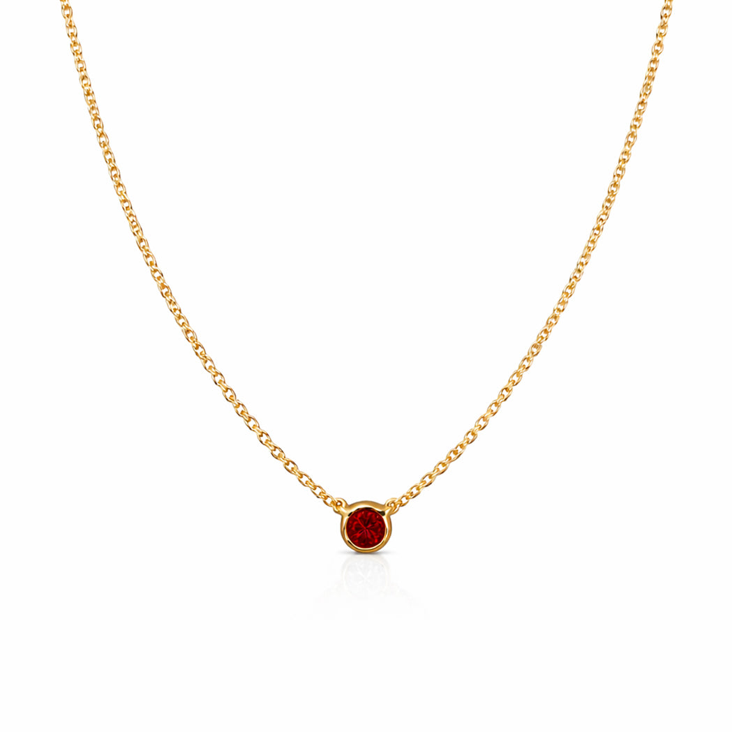 Collier Solitaire Birthstone - Or & Pierre de Naissance