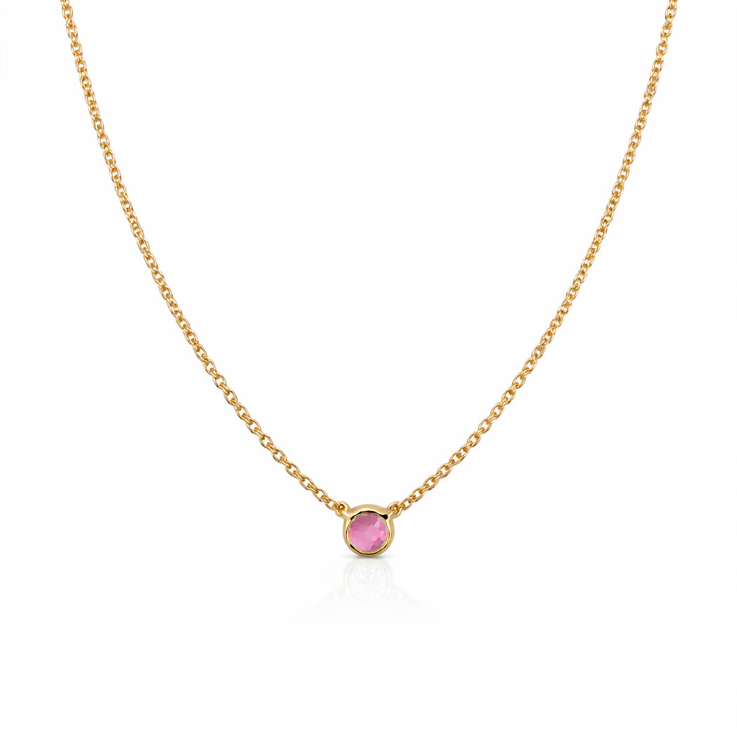 Collier Solitaire Birthstone - Or & Pierre de Naissance
