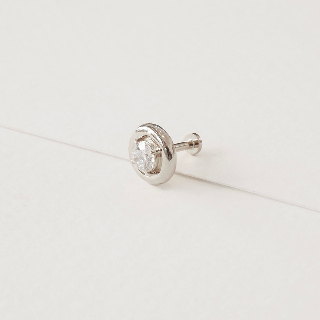Bold Round Ear Piercing - Gold & Diamond