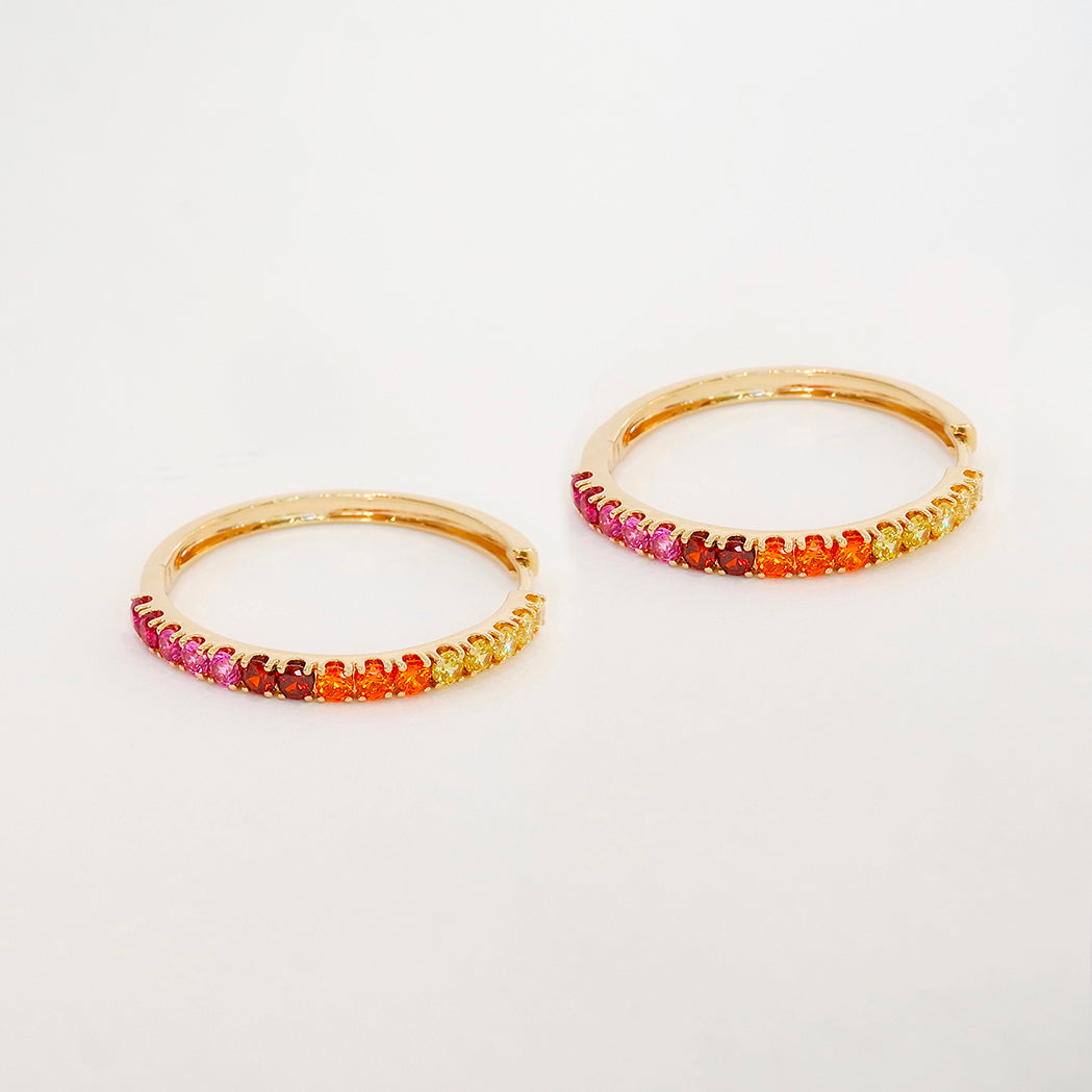 Candy Red Gold Hoop Earrings - 27 mm