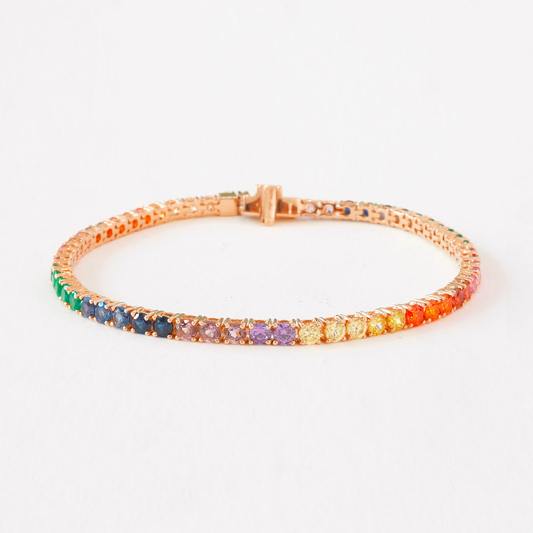 Candy Tennis-Armband Gold & Saphire