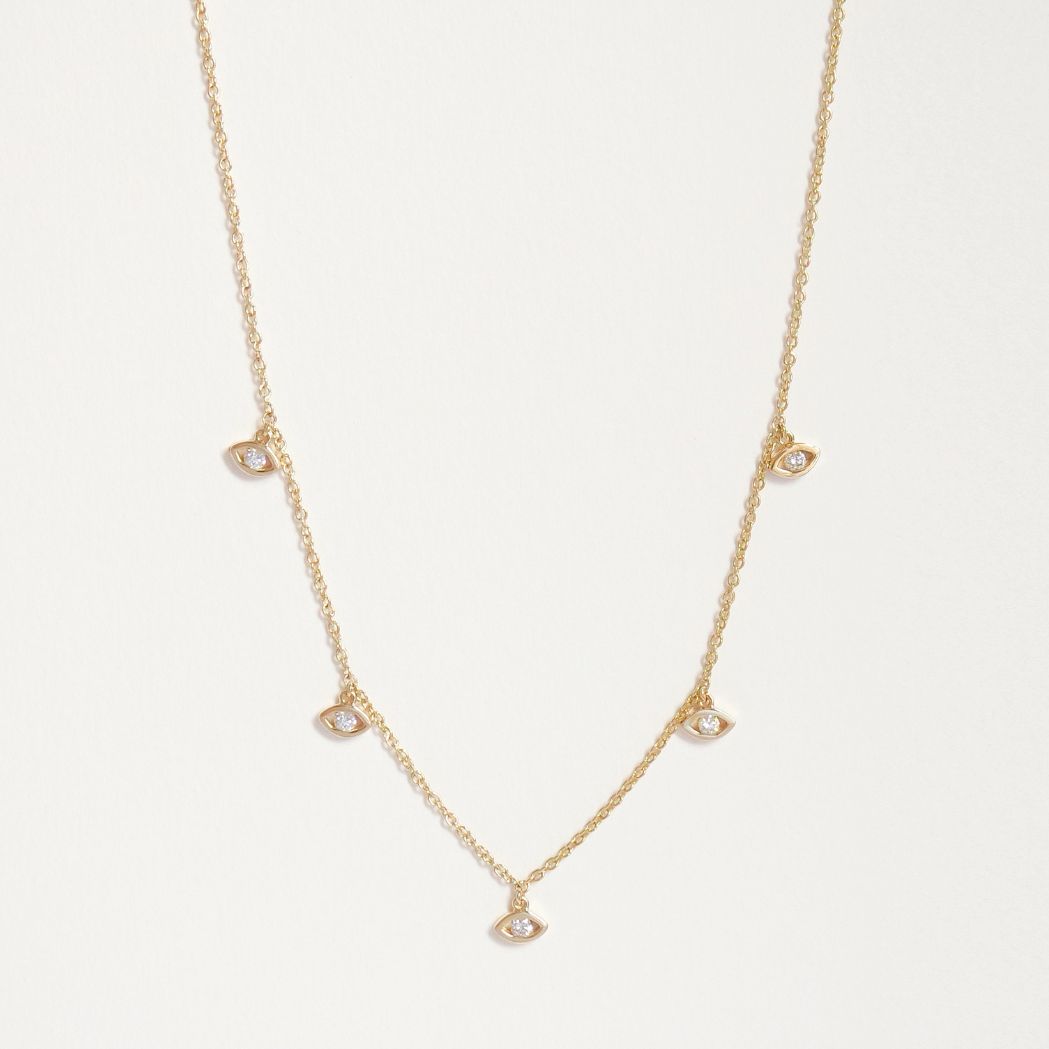 Gold & Diamond Choker Eye Necklace