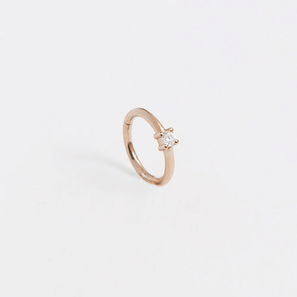 Sol Piercing Ring in Gold & Diamonds - 6, 8, 10 or 12 mm