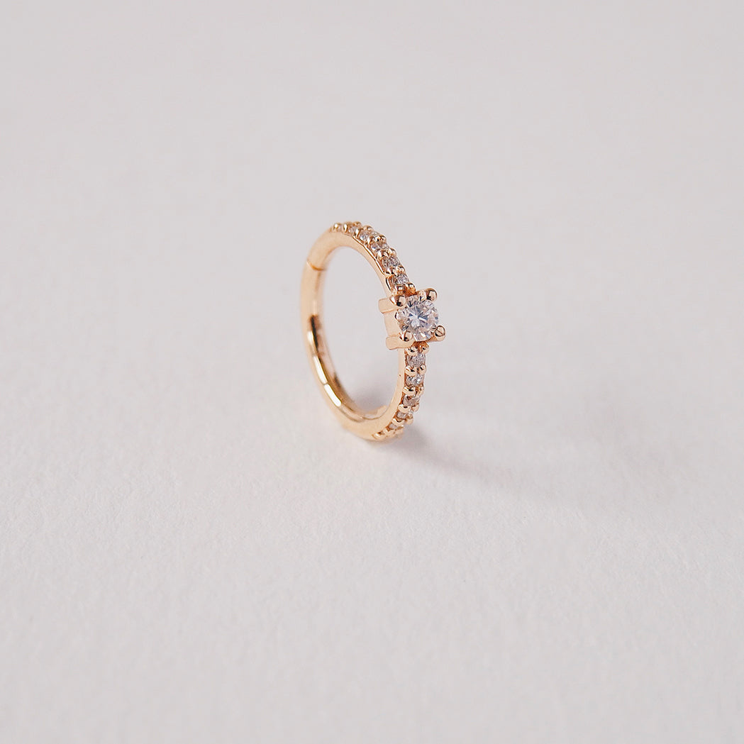 Tara Clicker Ear Piercing - Gold & Diamonds