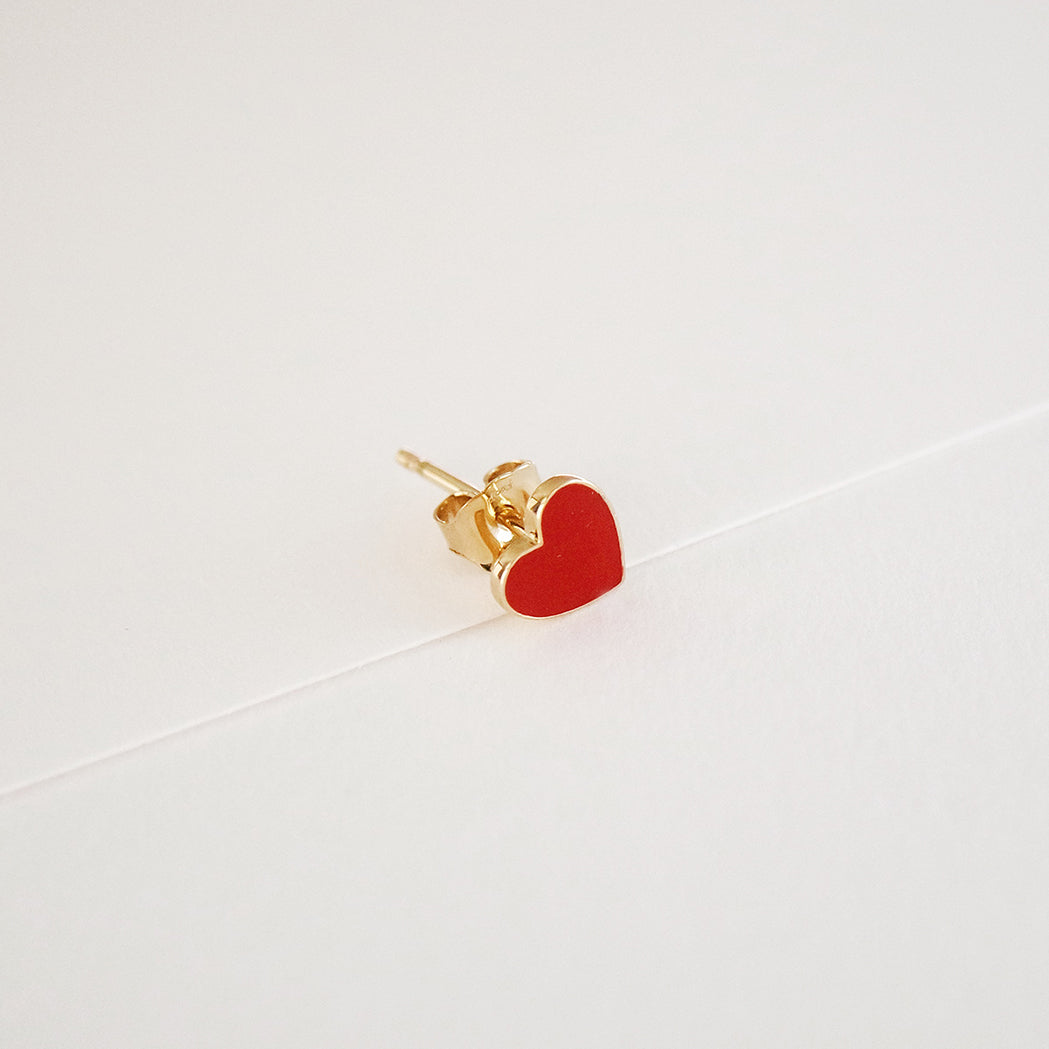 Herz Gold & Emaille Ohrstecker