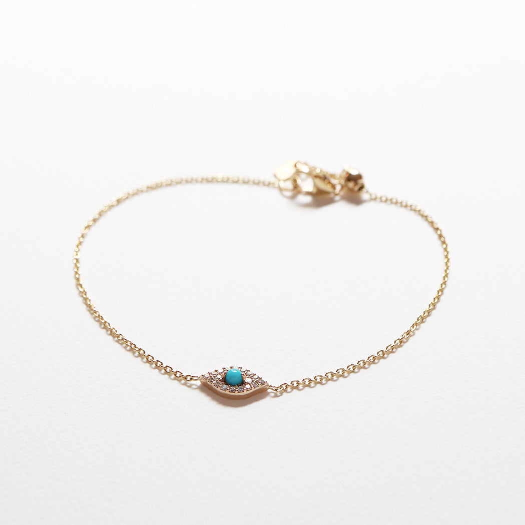 Gold & Diamond Tiny Eye Bracelet