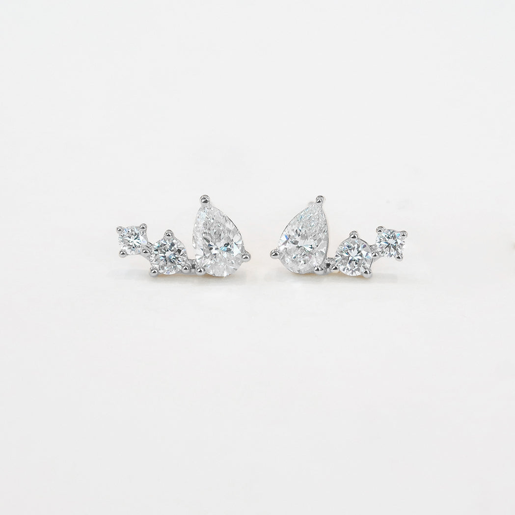 Cosmos Earrings - Gold & Diamonds