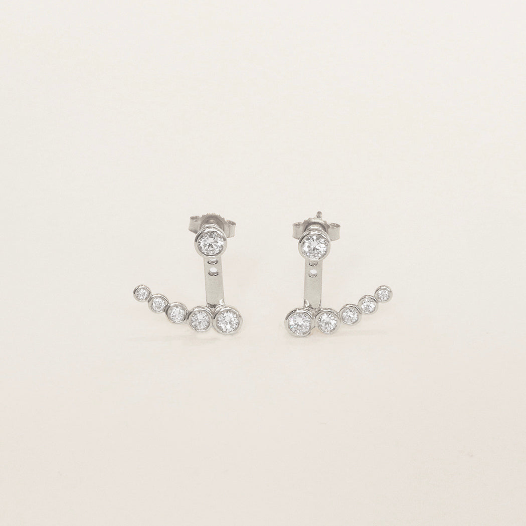 Rock Ear Jacket Earrings Gold & Diamonds