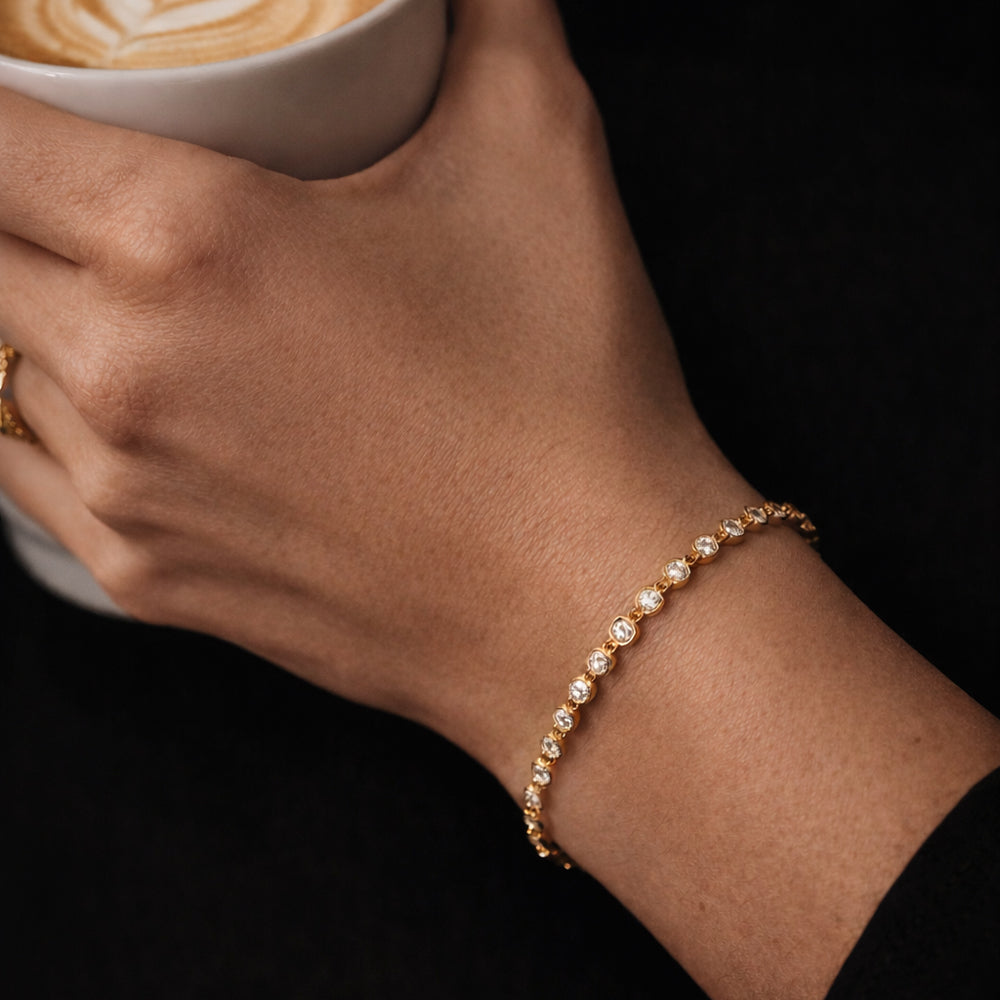 Esmée Paperclip Armband - Gold & Diamanten