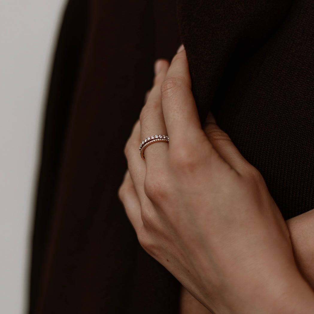 Bague Eternity - Or & Diamants 0,25 ct - Tour complet