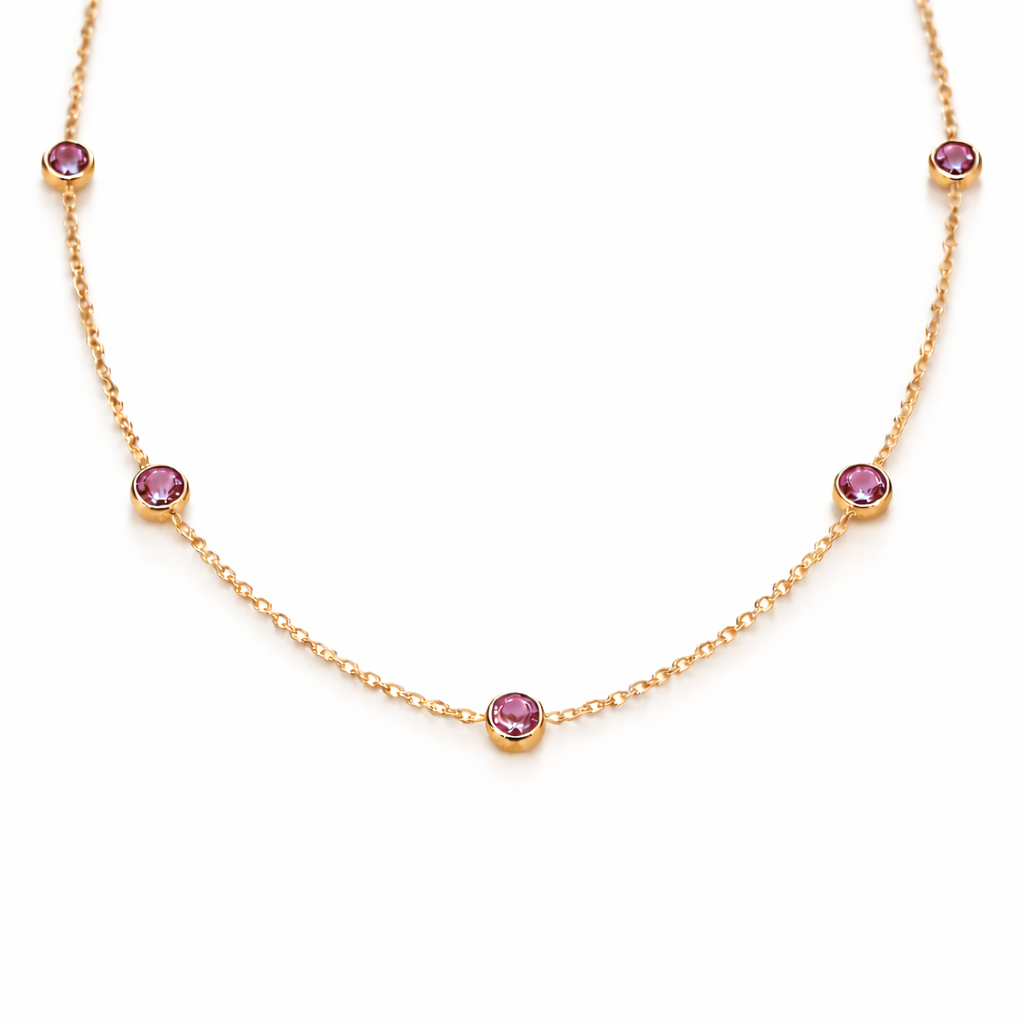 Collier Five Birthstone - Or & Pierre de naissance