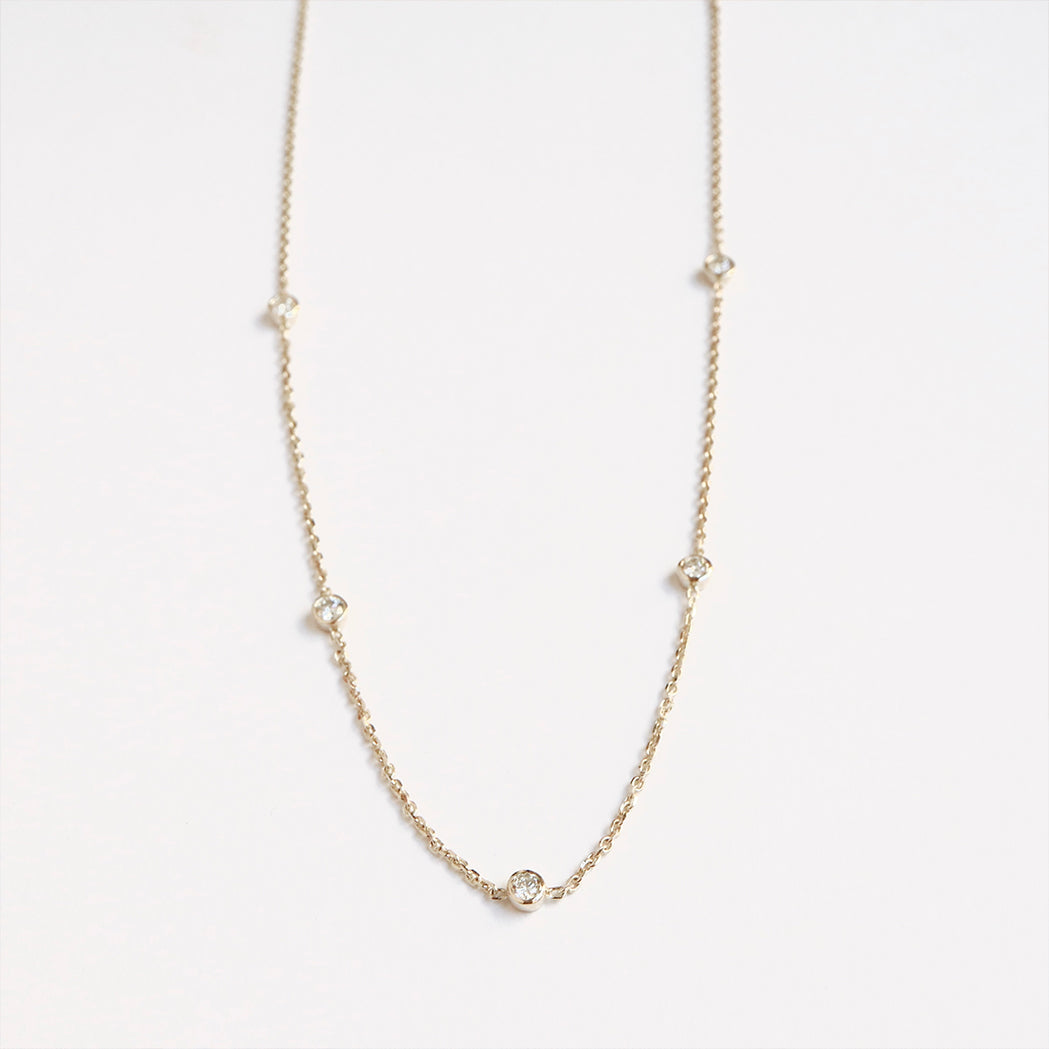 Gold & Diamonds “Five” Necklace
