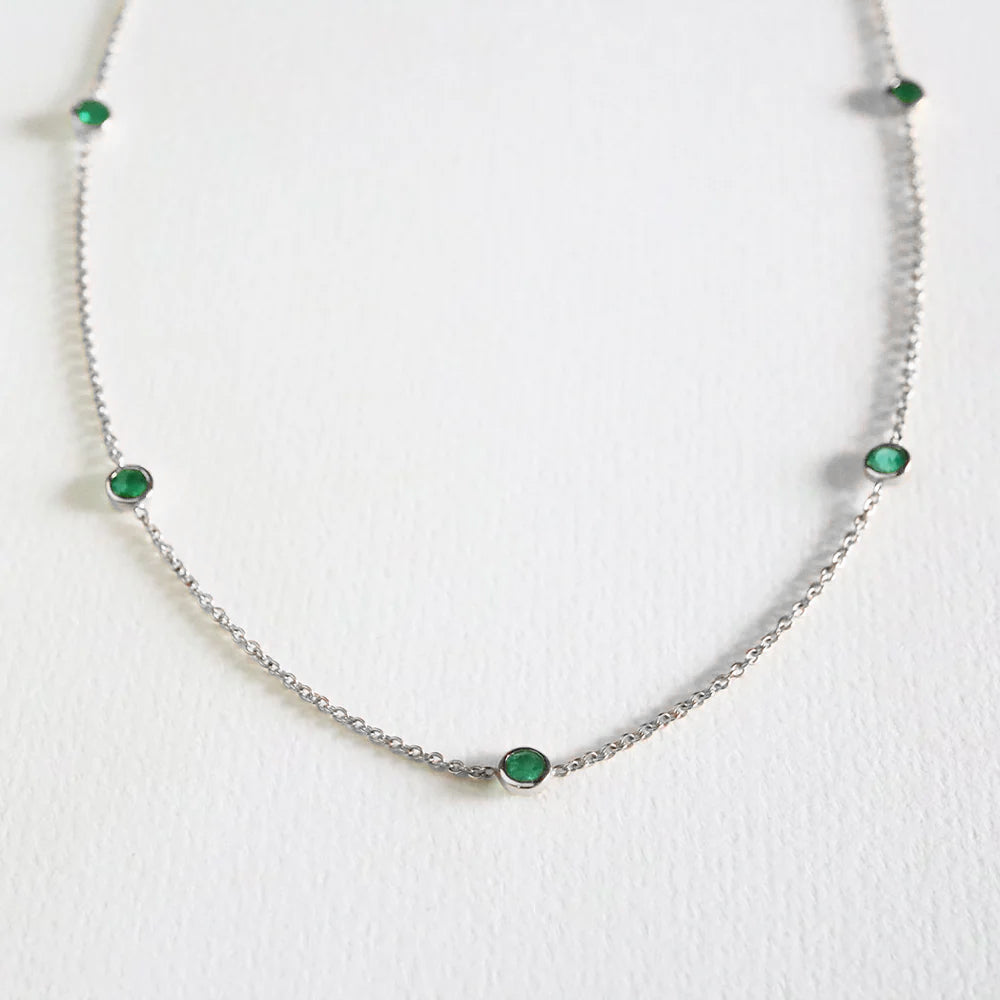 Collier Five Or & Emeraudes