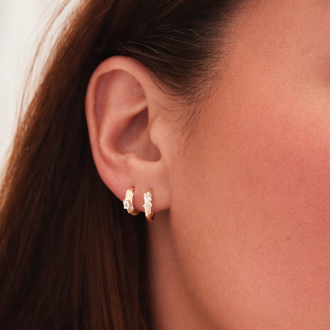 Gloria Creolen Gold & Diamanten - 8 mm