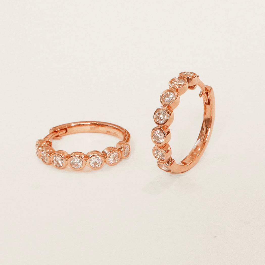 Creolen-Ohrringe Glow 15 mm - Gold & Diamanten