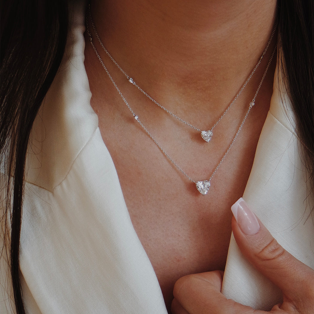 Collier Solitaire Coeur - Or & Diamants