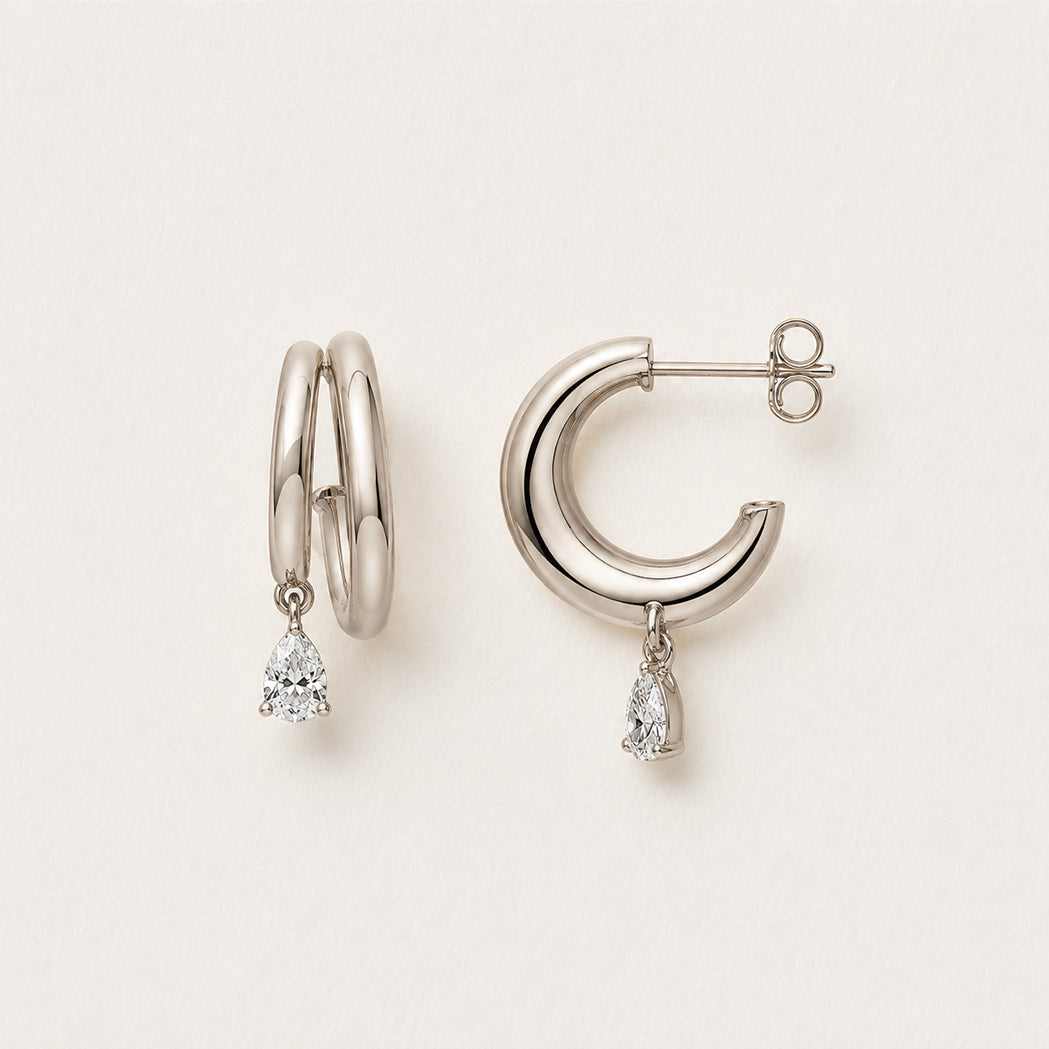 Illusion Earrings - Gold & Diamond