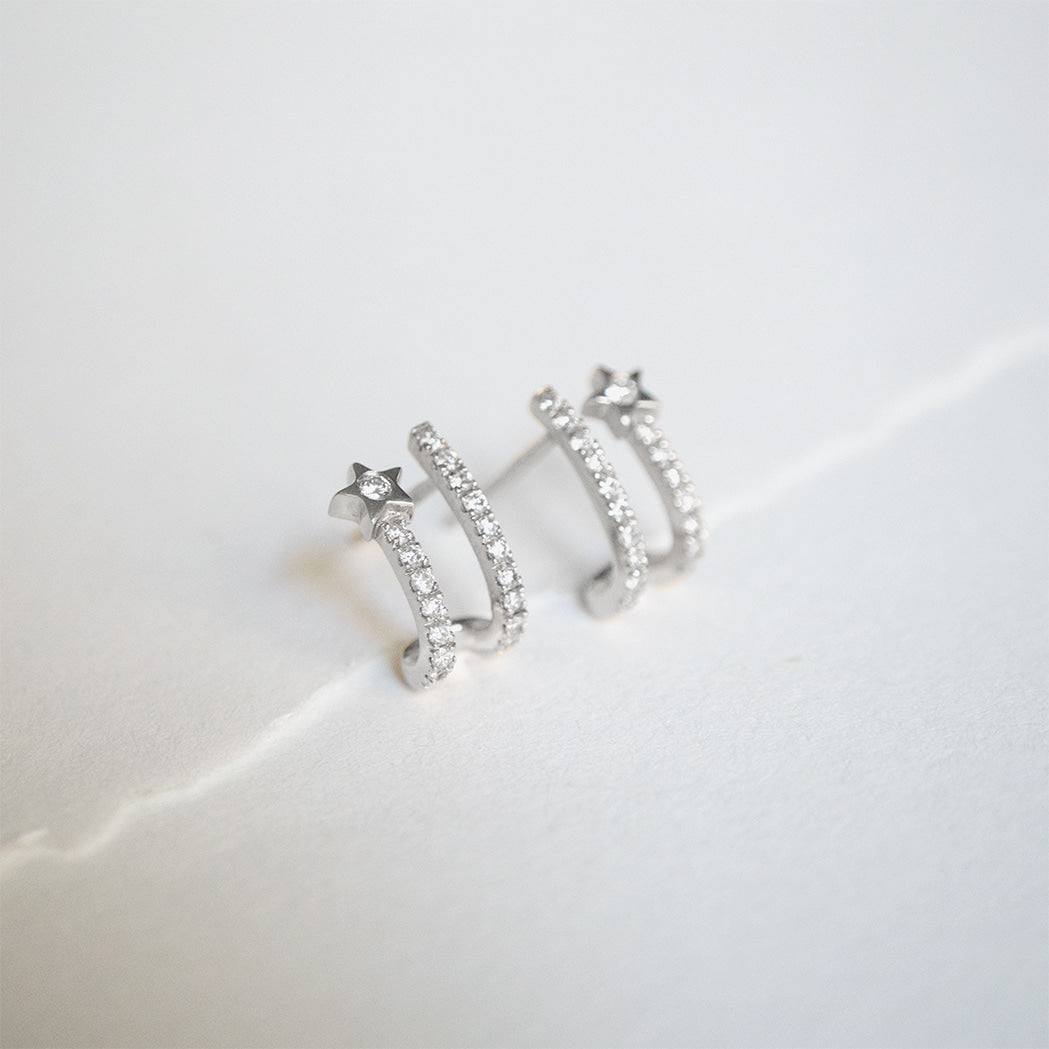 Gold and Diamond Illusion Earrings