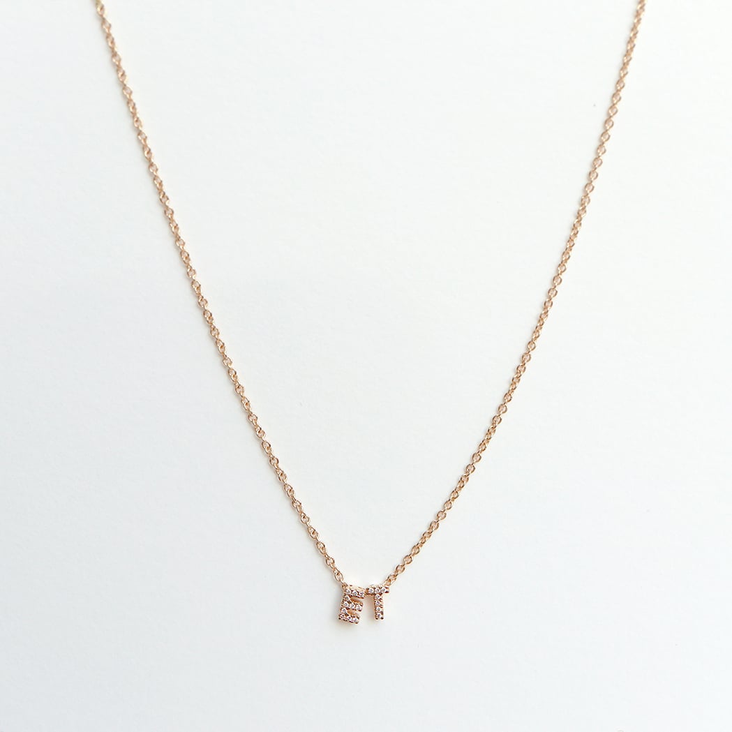 Halskette mit Diamant Initiale - Zur Auswahl