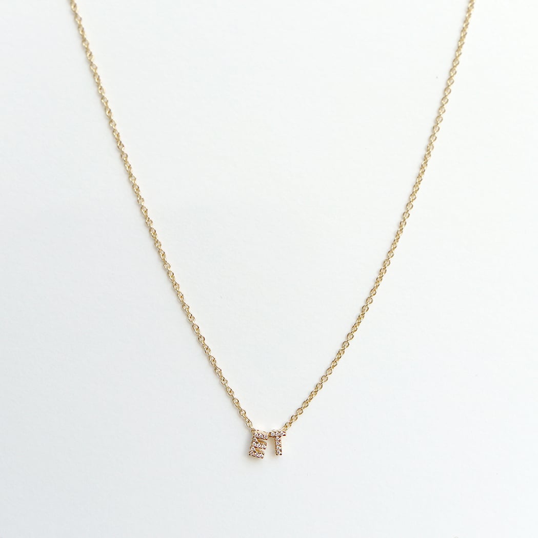Halskette mit Diamant Initiale - Zur Auswahl