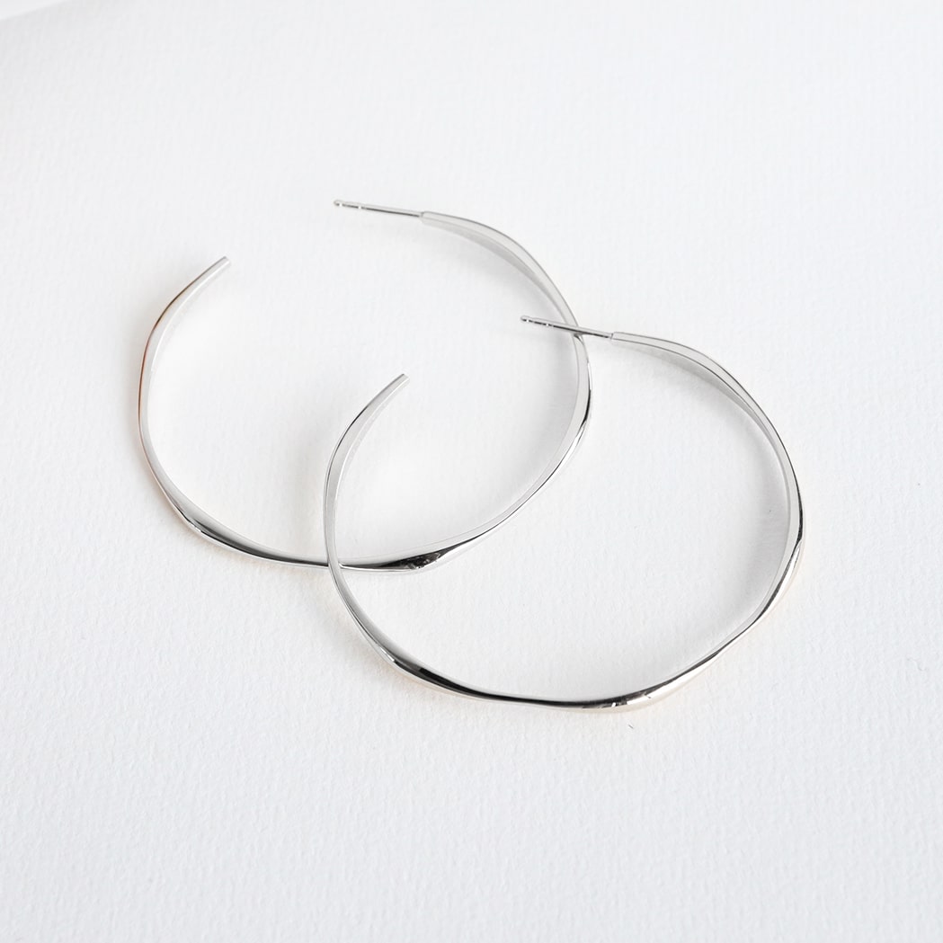 Boucles d'Oreilles Irregular Créoles - Large