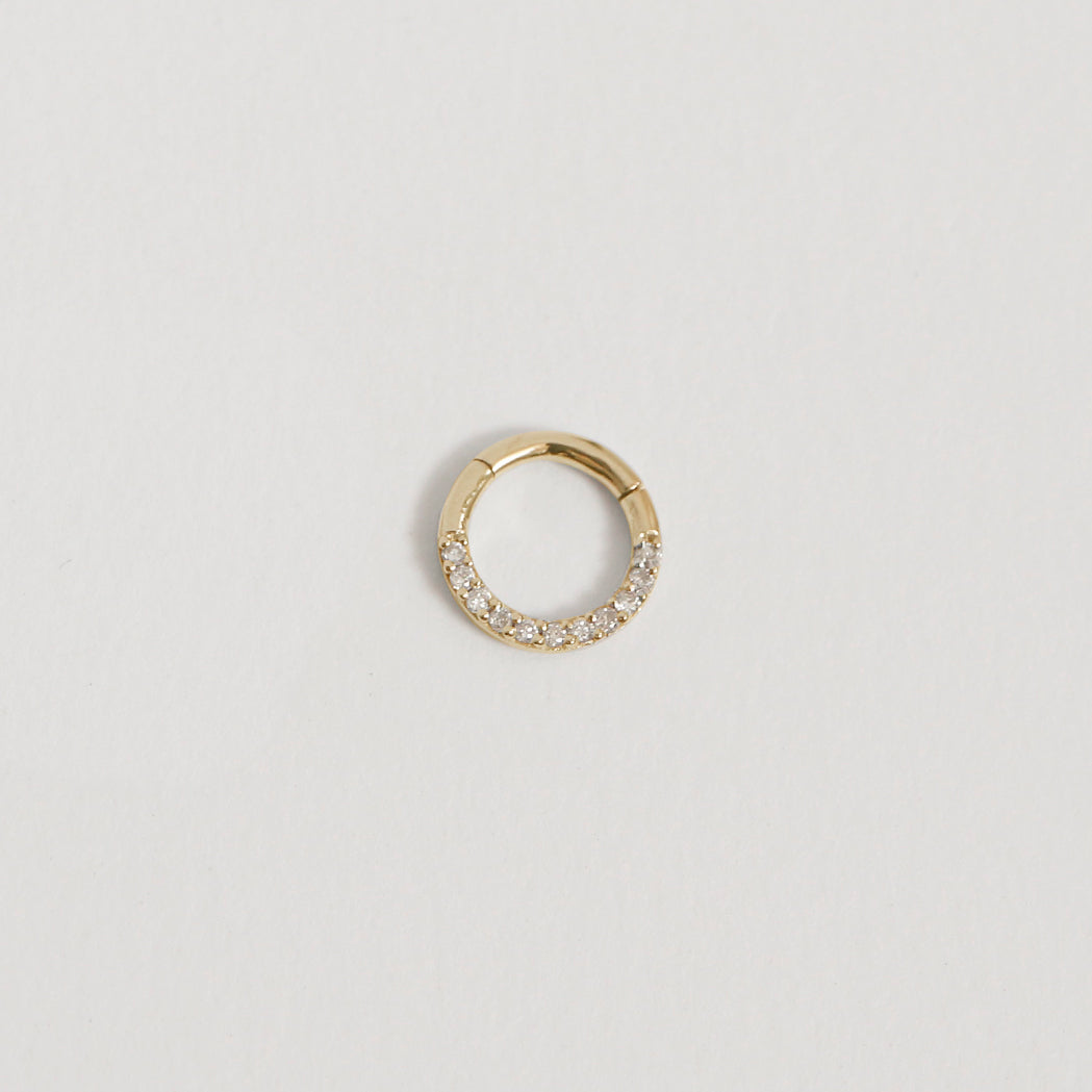 Clicker Jazz Piercing 6, 8, 10 or 12 mm in Gold & Diamonds