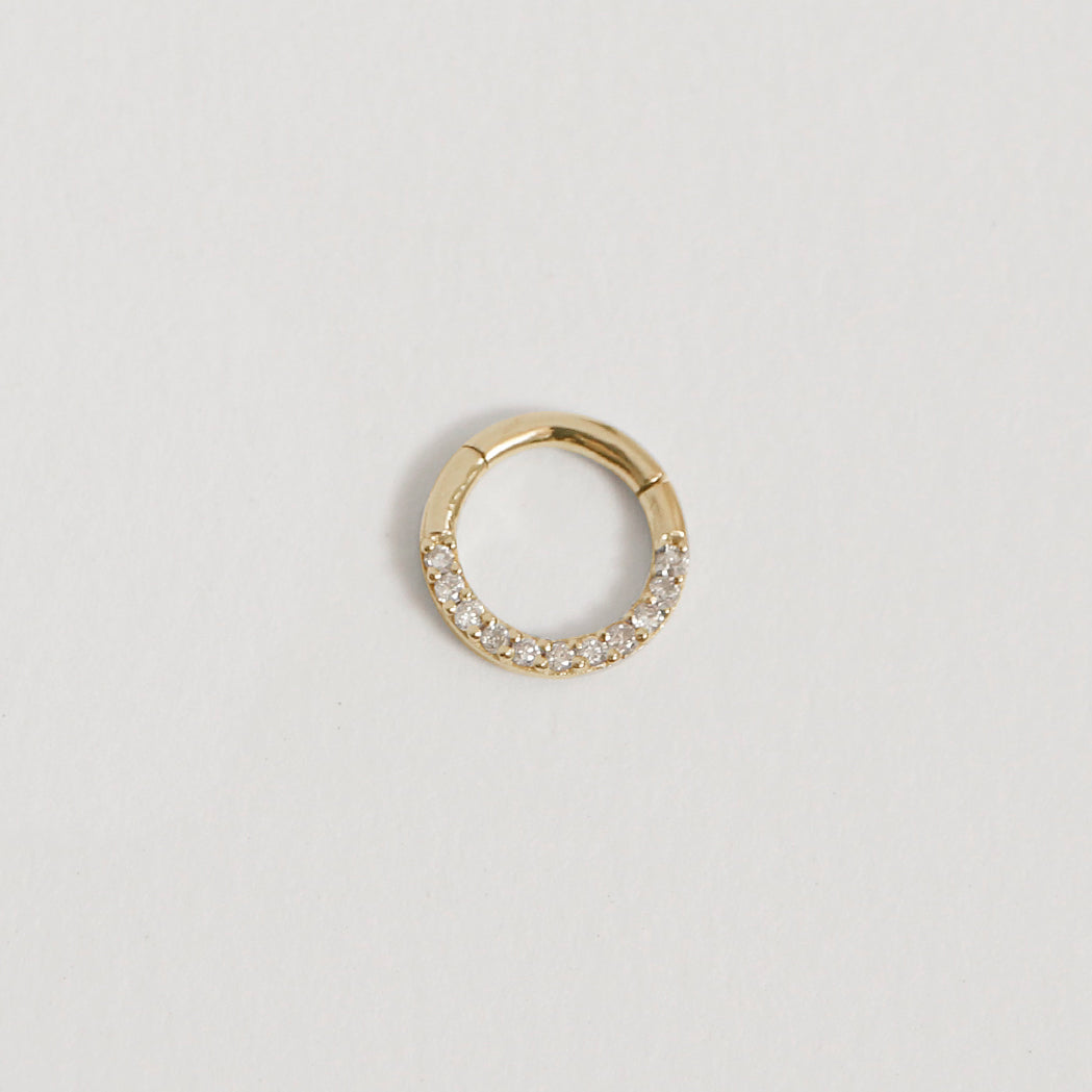 Clicker Jazz Piercing 6, 8, 10 or 12 mm in Gold & Diamonds