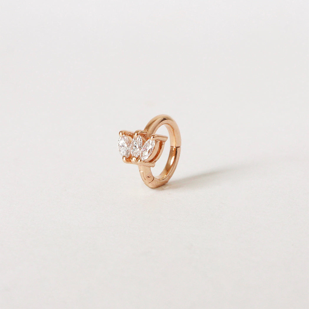 Piercing Clicker Lotus Flower Or & Diamants