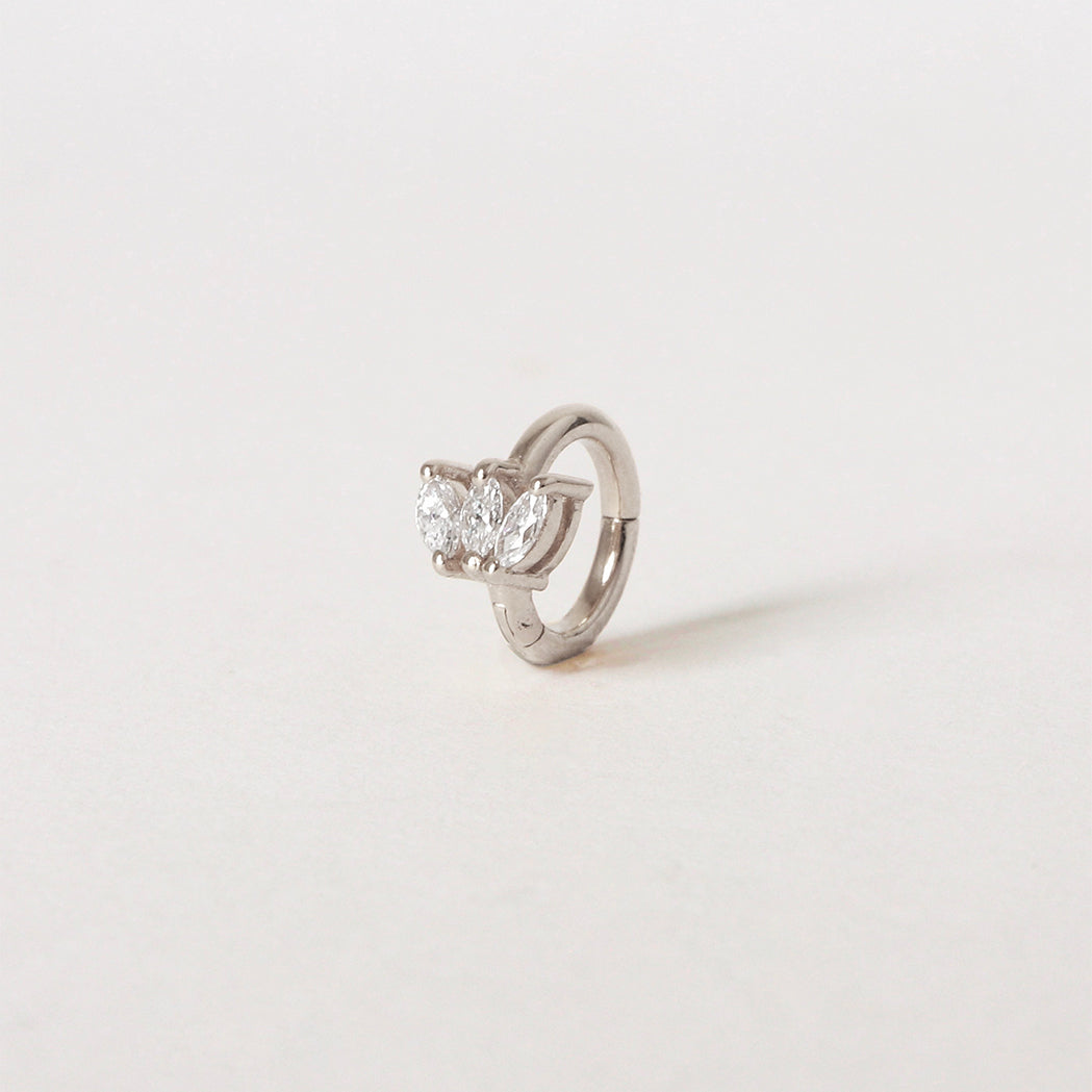 Piercing Clicker Lotus Flower Or & Diamants