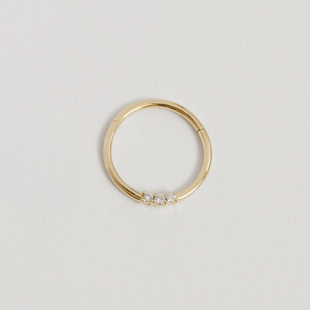 Lou Piercing Ring in Gold & Diamonds