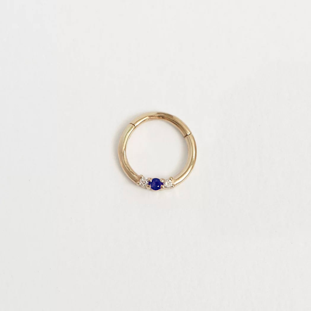 Lou Piercing Ring in Gold, Diamonds & Precious Stones