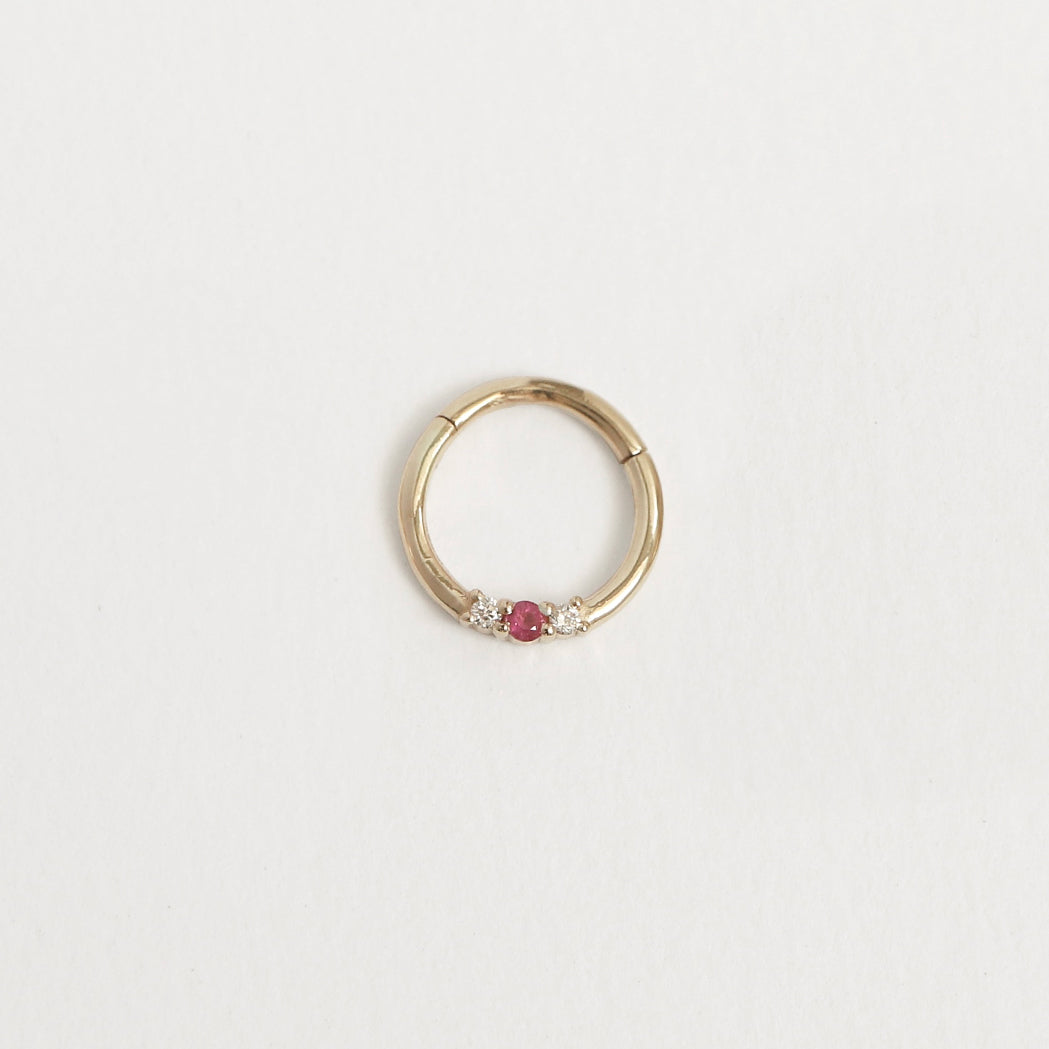 Lou Piercing Ring in Gold, Diamonds & Precious Stones
