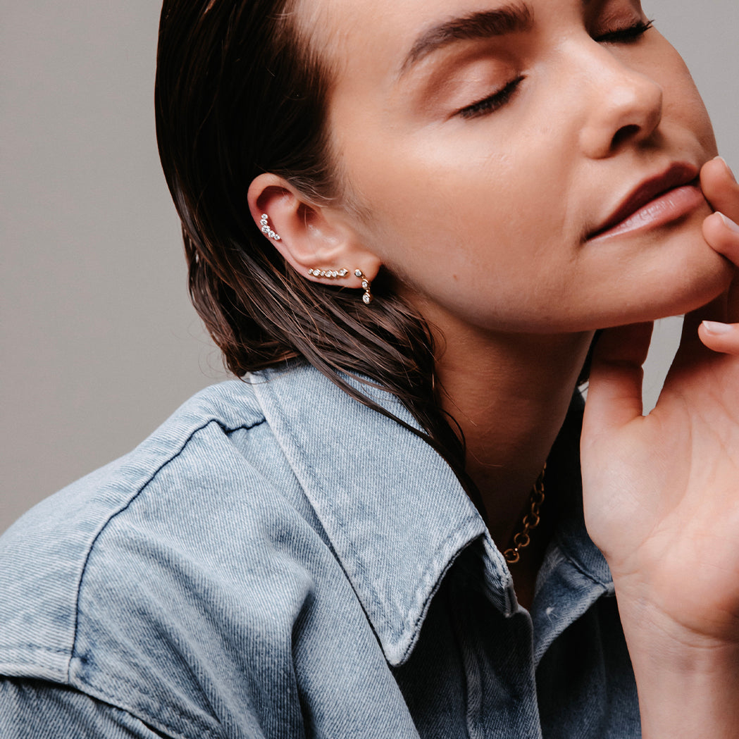 Boucles d'Oreilles Marquise Stone Montantes