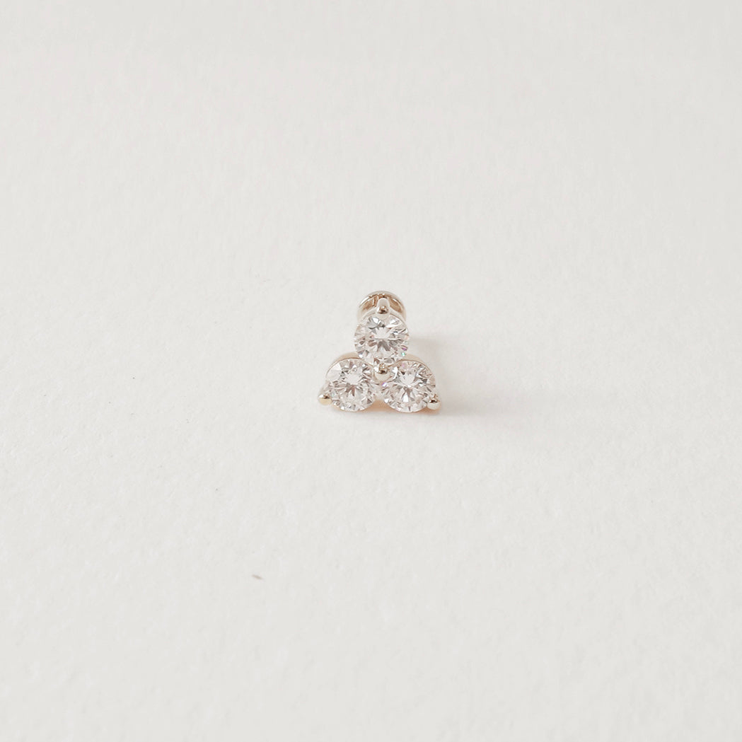 Mini Triad Earring - Gold & Diamonds - L (3.0)