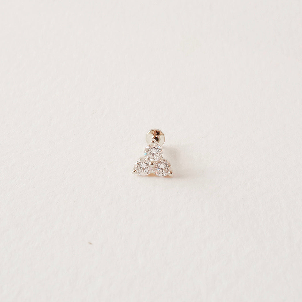 Ohrpiercing Mini Triade - Gold & Diamanten - M (2.5)