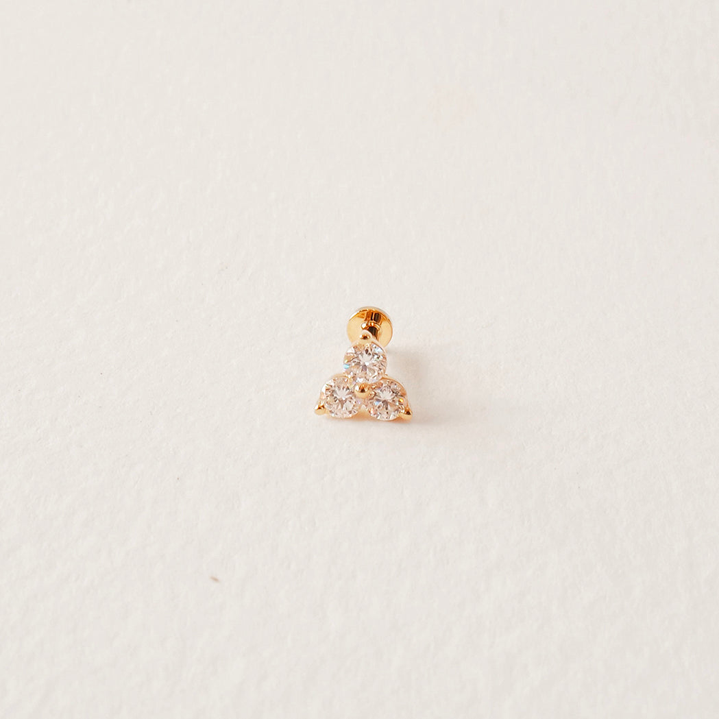Ohrpiercing Mini Triade - Gold & Diamanten - M (2.5)