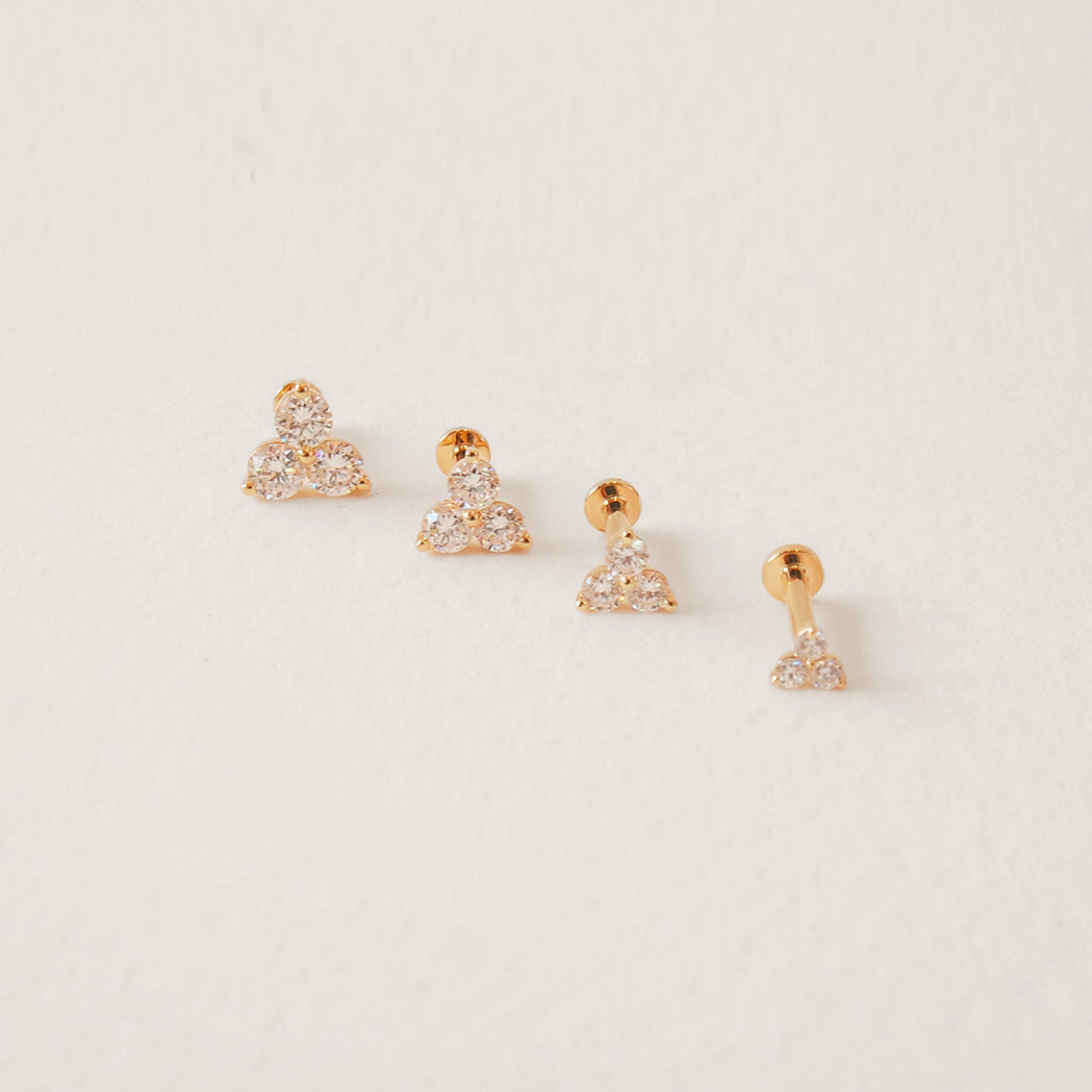 Ohrpiercing Mini Triade - Gold & Diamanten - S (2.0)